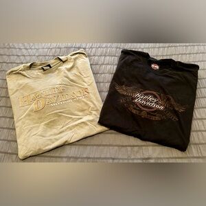 Harley-Davidson Men's Black and Cream Tees